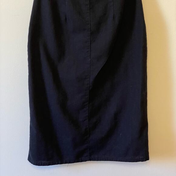 Hem & Thread S black cocktail academia bodycon dress button up party pockets - Picture 7 of 7